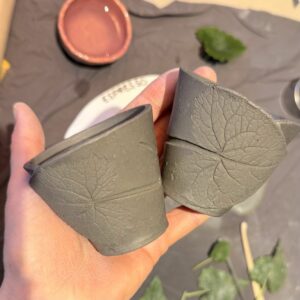 Pottery template leaf cup "Espresso"